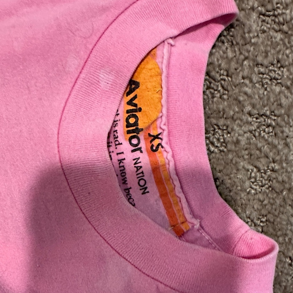 Aviator Nation Pink Tee with Rainbow Graphic - Picture 3 of 3
